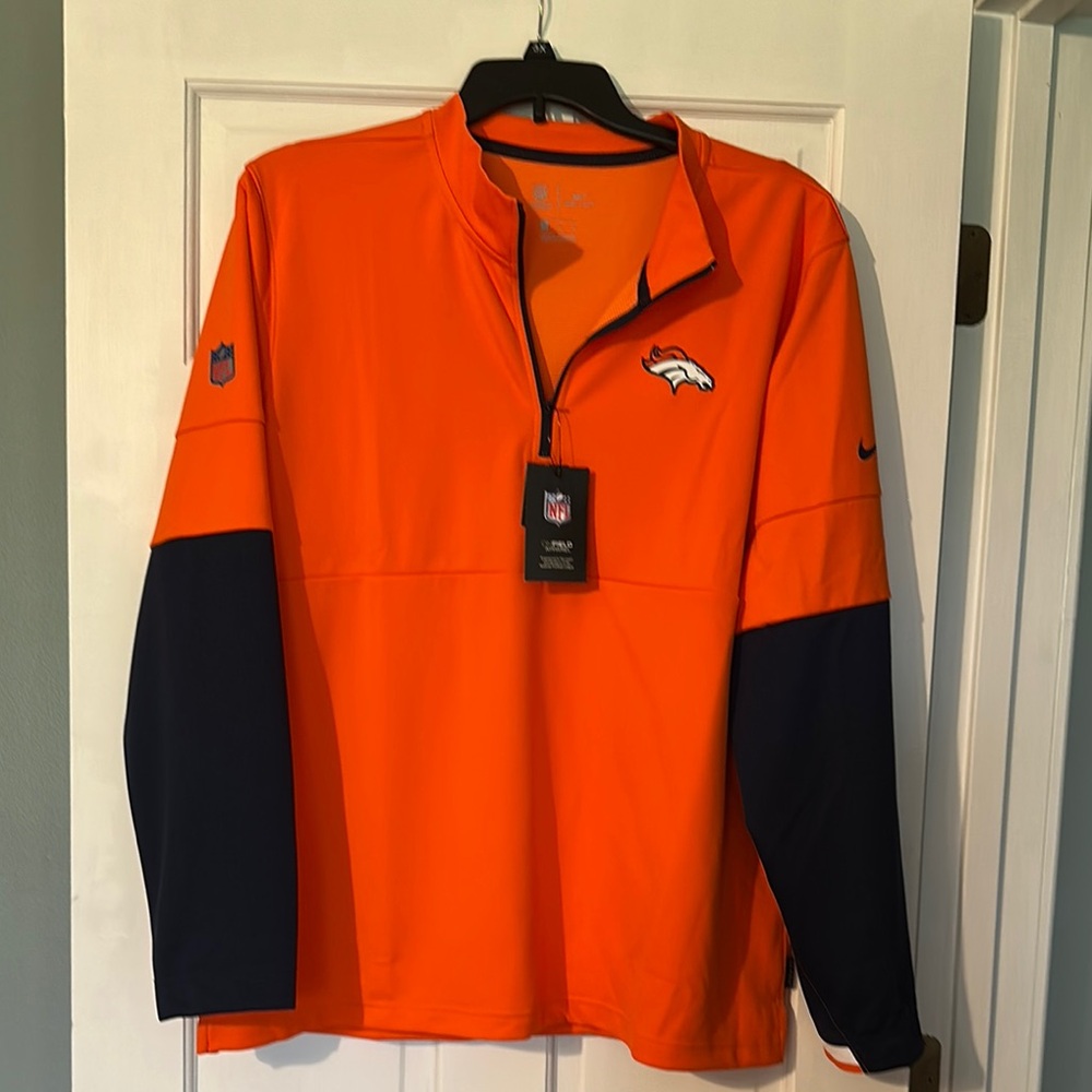 Nike Orange and Blue Performance Jacket Broncos NFL